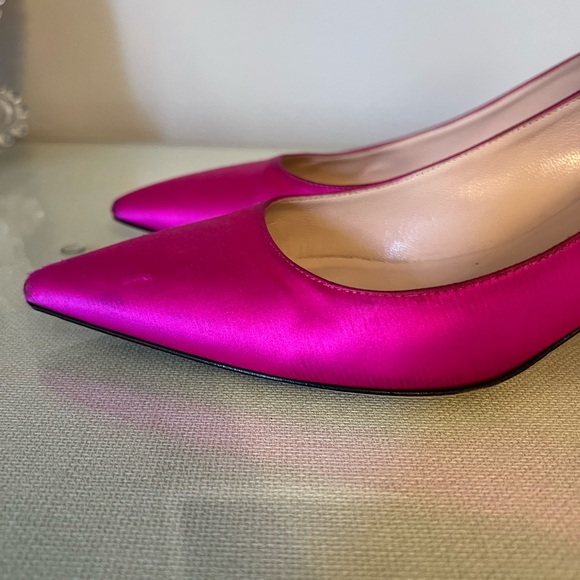 SJP Hot Pink Satin Heels in size 40 - Picture 3 of 9